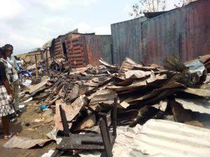 Photo by: Emmanuel Oluwadola Scene of the fire outbreak 