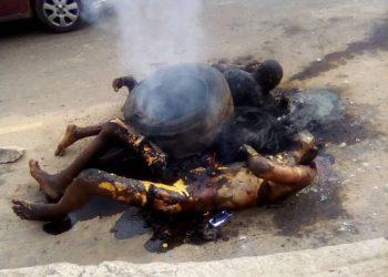 Angry Mob burns suspected bike thieves to death in Ibadan
